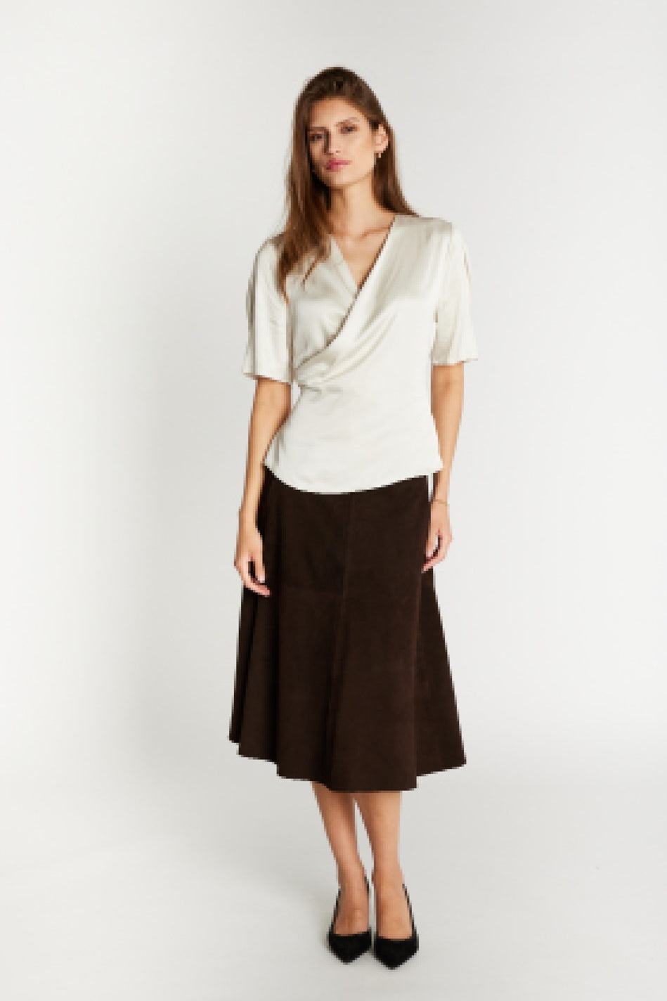SuedaBBIrene suede skirt Dark brown - BBW5098