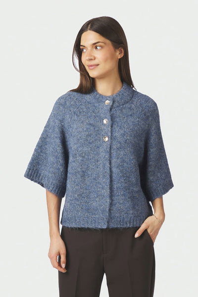 Benuta Fluffy Knit Cardigan Smoke Blue - 165816 Thumbnail